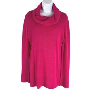 Talbots Cowl Neck Sweater Women's Medium‎ Pink Cotton Modal Knit NWT FS-1054